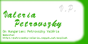 valeria petrovszky business card